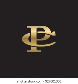 letter C and P monogram golden logo