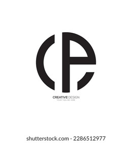 Letter c p o circle shape line art minimal rounded monogram logo