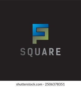 Letra C P cuadrado logo diseño Vector Plantilla editable 