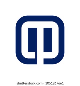 letter C and P with square vector logo.