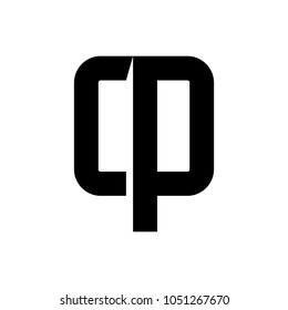 letter C and P with square vector logo.