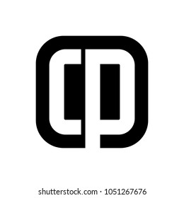 letter C and P with square vector logo.