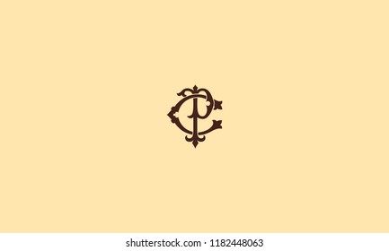 LETTER C AND P VINTAGE LOGO FOR ILLUSTRATION USE OR LOGO DESIGN USE