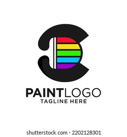 Letter C Paint Logo Design Template Inspiration, Vektorgrafik.