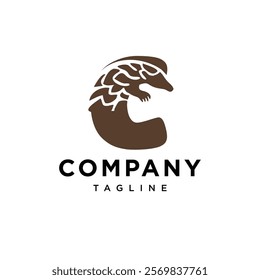 Letter C Pangolin Logo Icon Vector