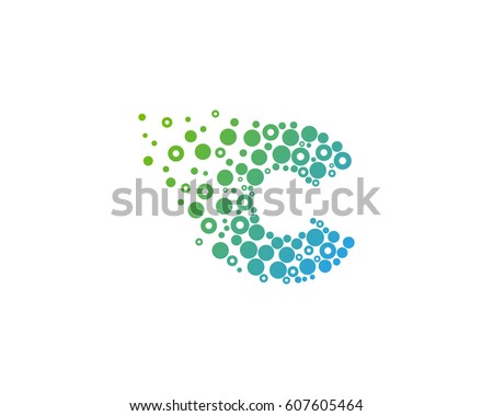 Letter C Particle Dot Logo Design Element