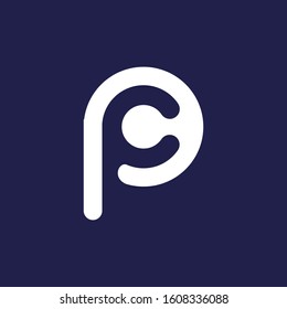 Letter C PC CP logo design template elements ICON