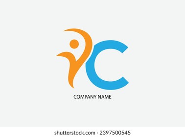 Letter C People Logo Design Template Inspiration, Vector Illustration.
