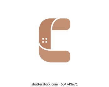 Letter C, pharmacy logo vector icon
