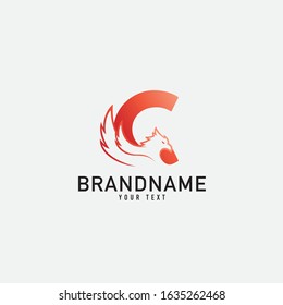 Letter C With Phoenix Vector Royalty Logo Design Inspirations