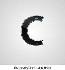 the letter c  in phone style