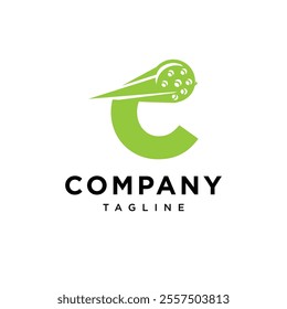Letter C Pickleball Logo Icon Vector