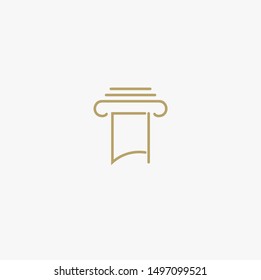Letter C in pillar, thin lines emblem.