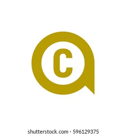 letter c with pin location icon. logo vector