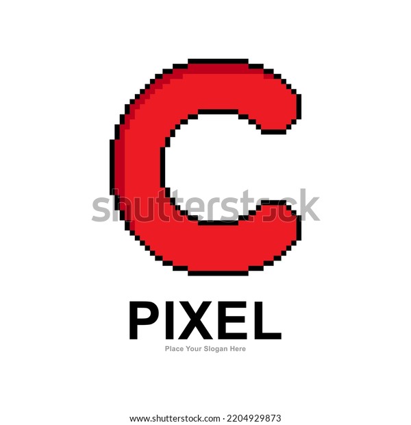 Letter C Pixel Digital Vector Logo Stock Vector (Royalty Free ...