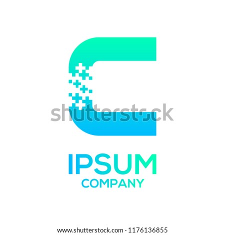 Letter C Pixel and Plus sign, Technology and digital, Medical healthcare hospital Logotype for your Corporate identity