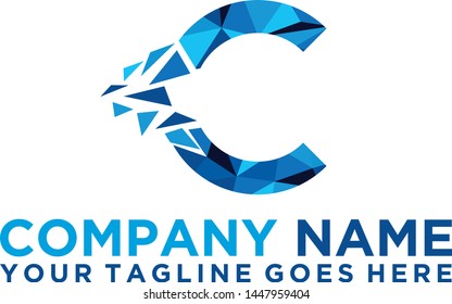 Letter C Pixels Mosaic Logo