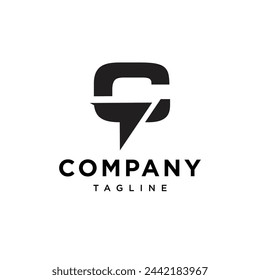 Letter C plane logo icon vector template.eps