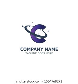 Letter C planet logo, logotype