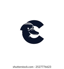 Letter C Platypus logo icon vector.