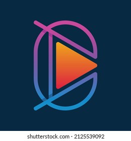 Letter C Play Line Logo Design