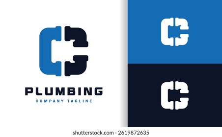 LETTER C WITH PLUMBING LOGO