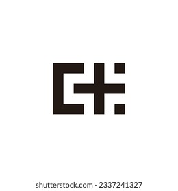 Letter C plus, square geometric symbol simple logo vector