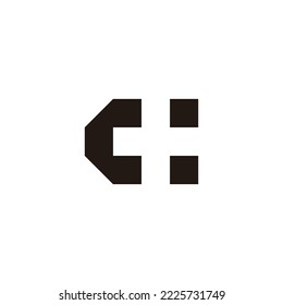 Letter c plus, squares geometric symbol simple logo vector