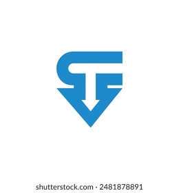 letra c flecha punta línea geométrica simple logo Vector 