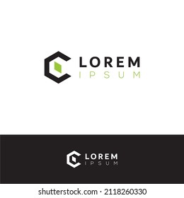 Letra C elementos de plantilla de diseño de icono de logotipo de polígono.
