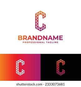 Letter C Polygon Logo, suitable for business related to polygon with C initial.