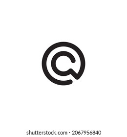 
letter c and Q button simple symbol logo vector