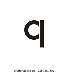Letter c and q geometric symbol simple logo vector