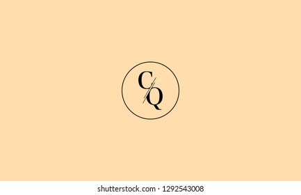 LETTER C AND Q LOGO WITH CIRCLE FRAME FOR LOGO DESIGN OR ILLUSTRATION USE