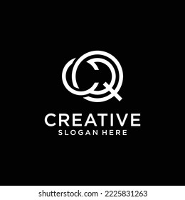 Letter c q minimal logo icon design template