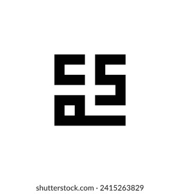 Letter C Q S square geometric symbol simple logo vector
