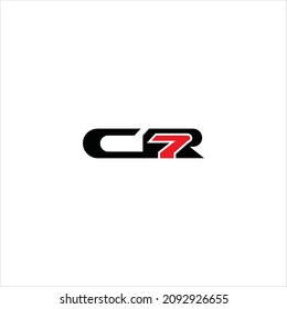 letter c r 7 logo vector template