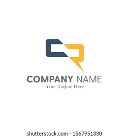 Letter C and R communcation logo design template. modern, simple, and abstract logo