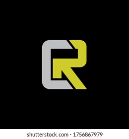 Buchstaben C und R, CR, RC-Logo, Muster für Monographie-Linien