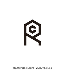 Letter c in R hexagon geometric symbol simple logo vector