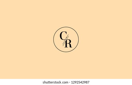 LETTER C AND R LOGO WITH CIRCLE FRAME FOR LOGO DESIGN OR ILLUSTRATION USE