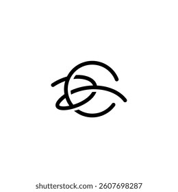 letter C and R logo concept icon, line logo