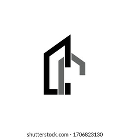 letter c r logo construction