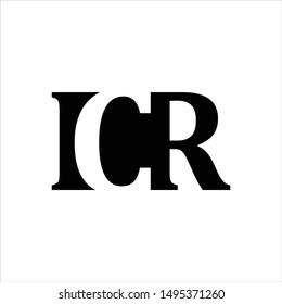 Letter I C R Logo. Negative Space Symbol. Icon Vector. 