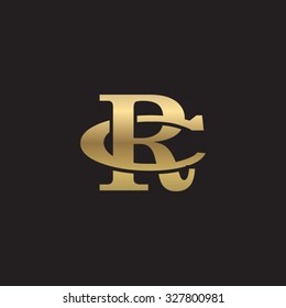 Letter C And R Monogram Golden Logo