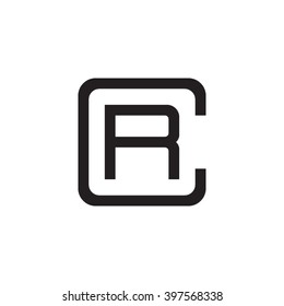 letter C and R monogram square shape logo black