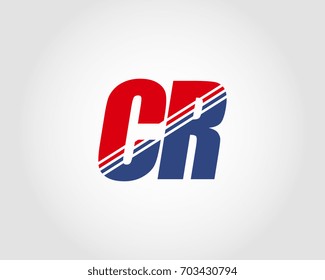 Letter C and R red and blue combination logo