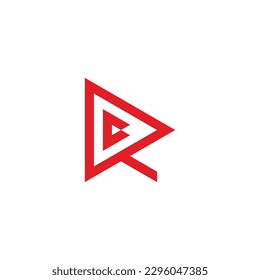 Letter c in R, triangle geometric symbol simple logo vector