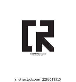 Letra C R tipografía única monograma logotipo simple