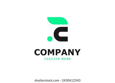 letter c and rabbit abstract logo